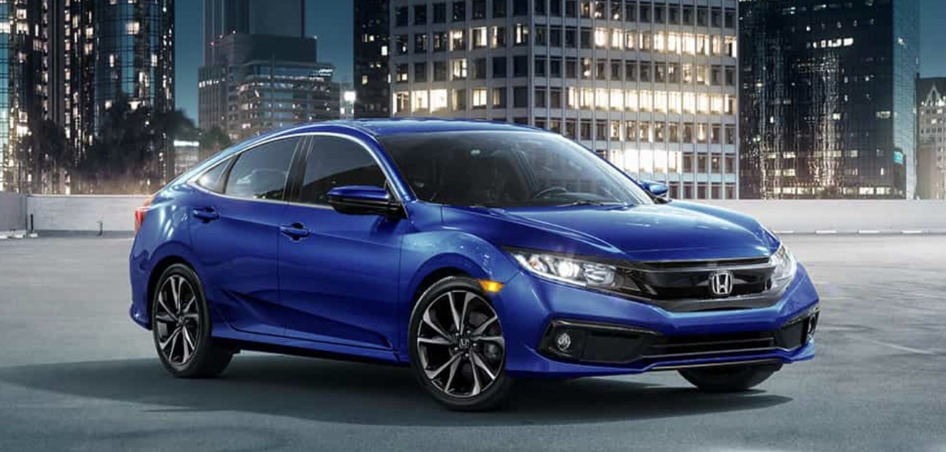 2019 Honda Civic Sedan Blue Parked Exterior